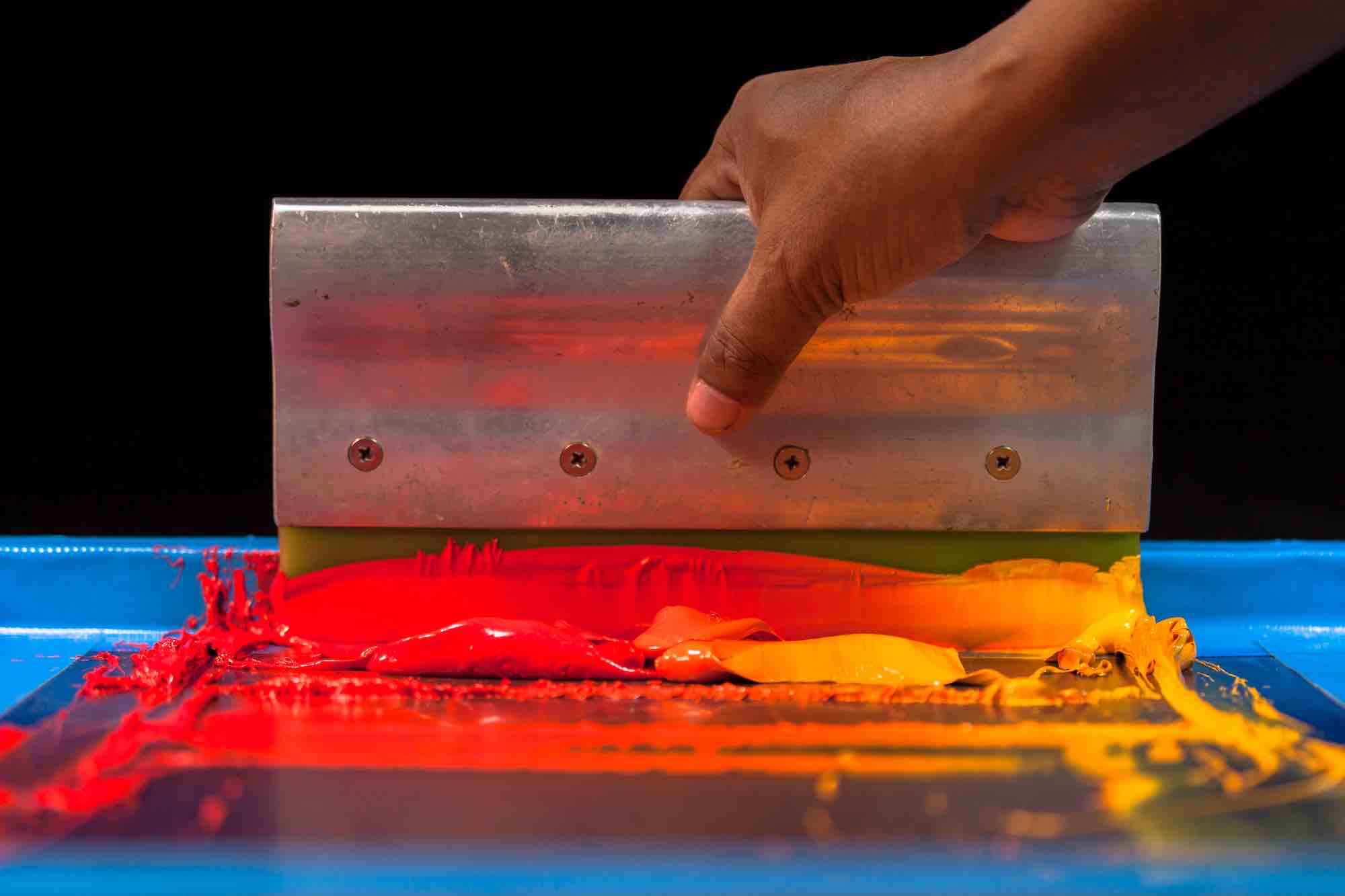 Serigrafia cuando la tinta base agua se resquebraja en el tejido