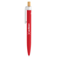 Bolígrafo aluminio reciclado y bambú "BALU" - ROJO