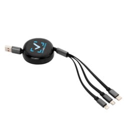 Cable retráctil de carga "JACK" - NEGRO
