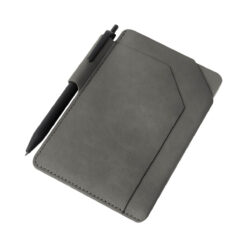 Porta pasaporte Runa M 80124 gris con bolígrafo