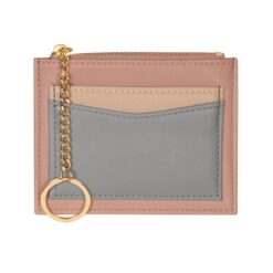 Cartera monedero Iris W 651 rosa con compartimentos beige y gris