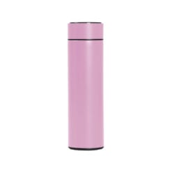 Termo con termómetro - ROSA CLARO
