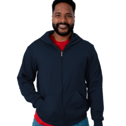 SUDADERA CON CIERRE UNISEX AZUL MARINO